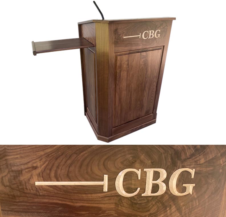 amish woodworking wood podium image