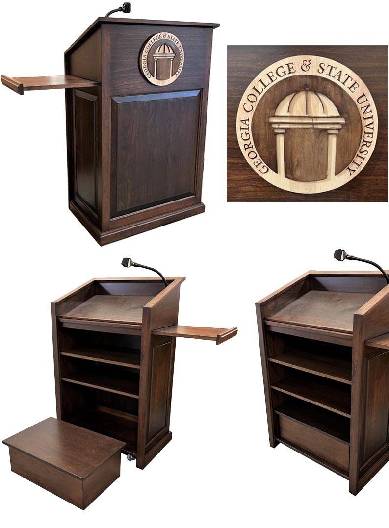 amish woodworking wood podium image