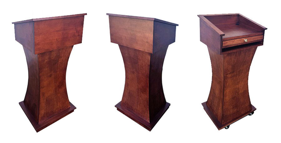 amish woodworking custom baptist church podium image