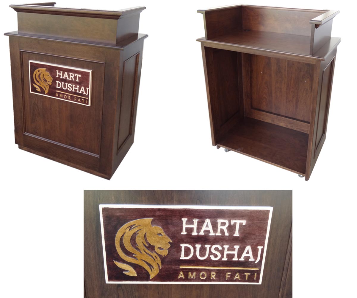 amish woodworking wood podium image