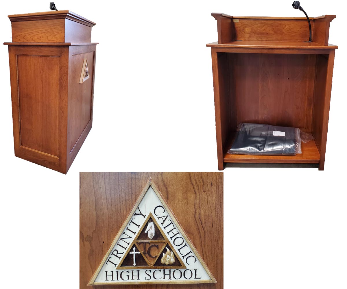 amish woodworking wood podium image