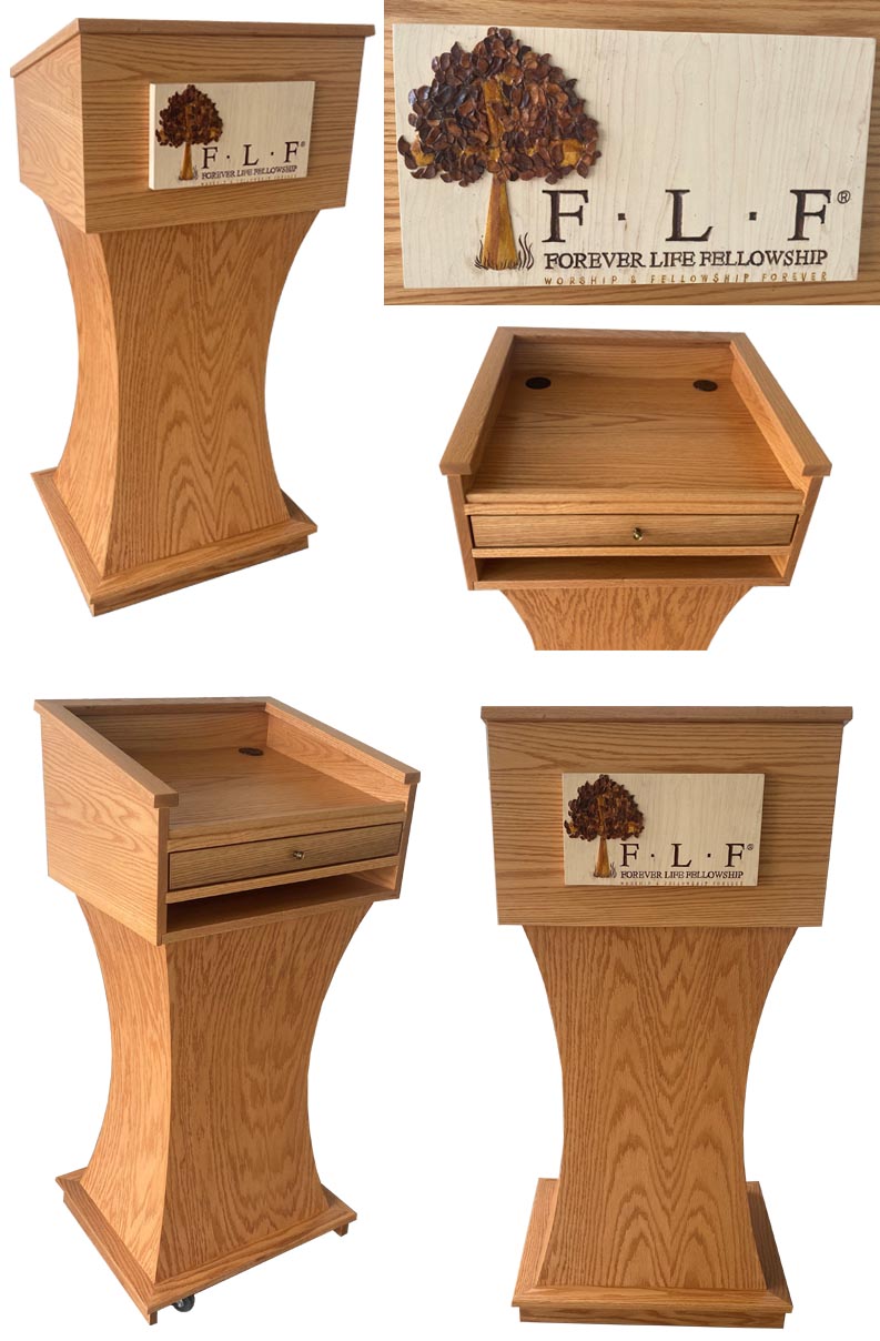 amish woodworking wood podium image