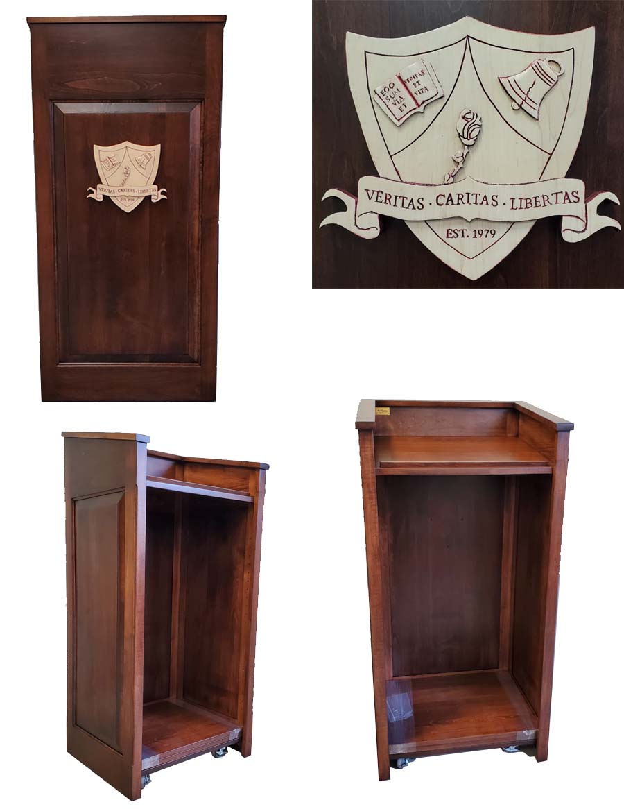 amish woodworking wood podium image