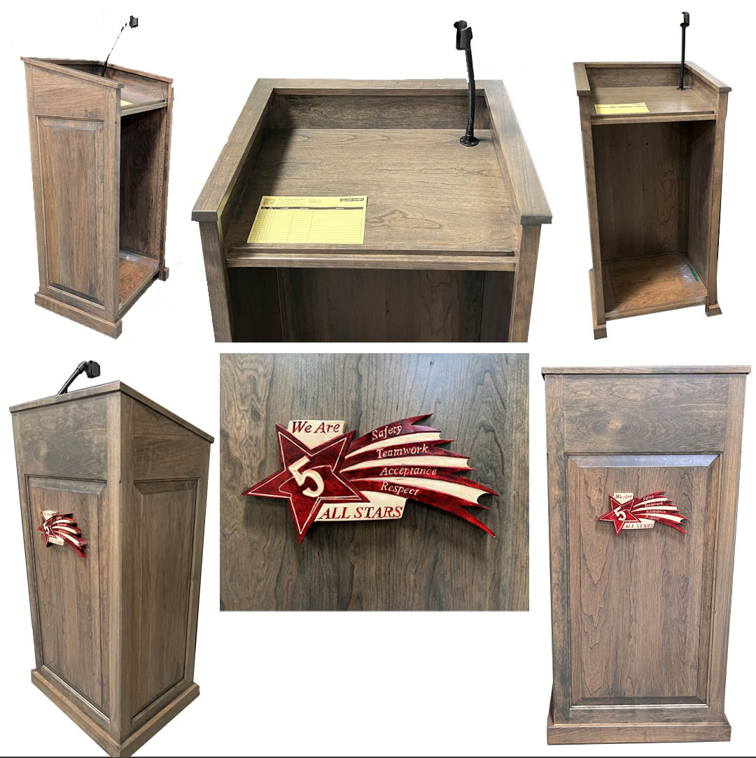 amish woodworking wood podium 3 image