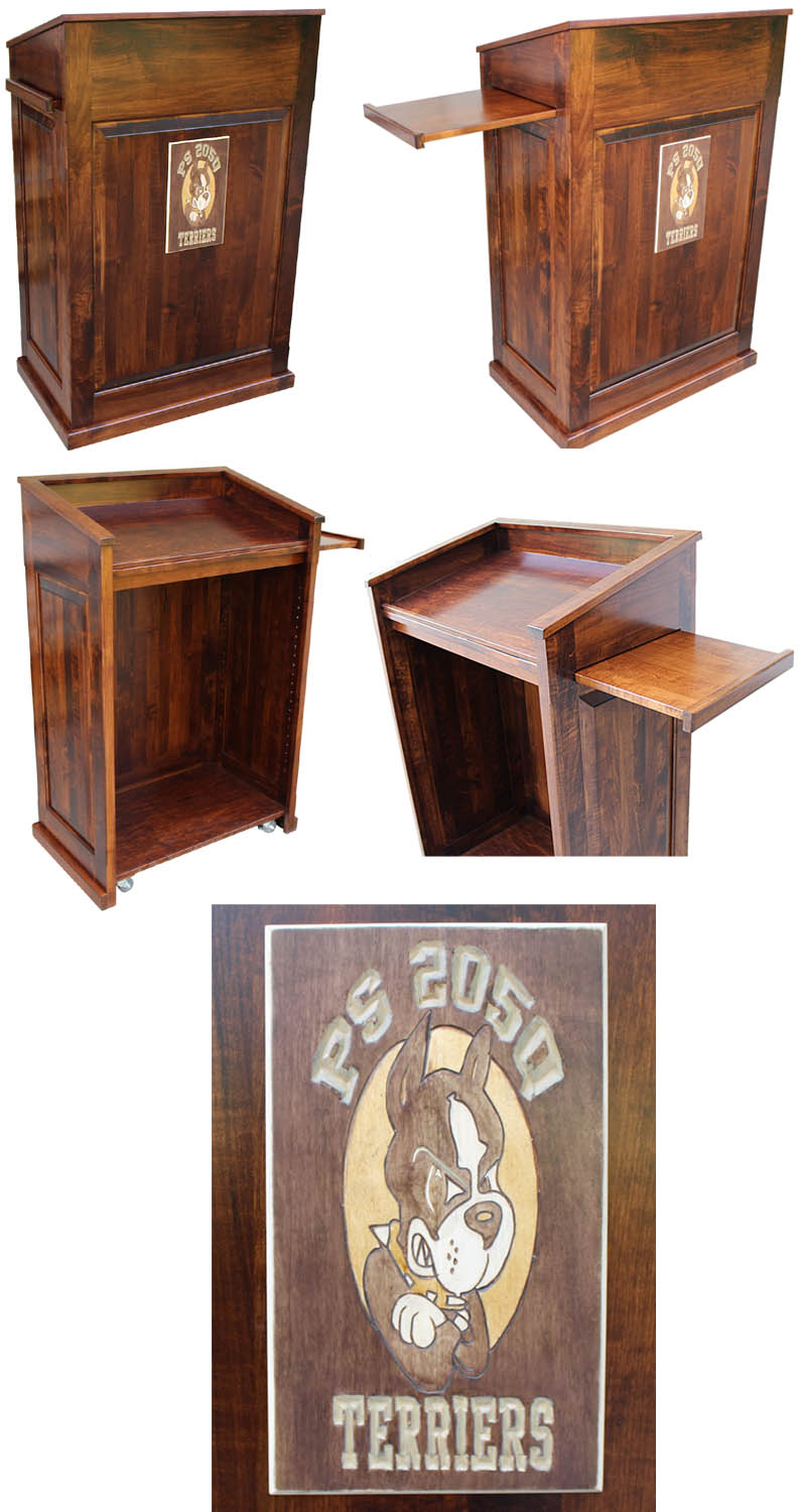 amish woodworking wood podium image