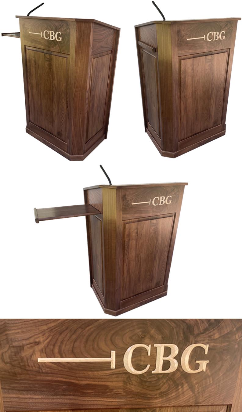 amish woodworking wood podium image