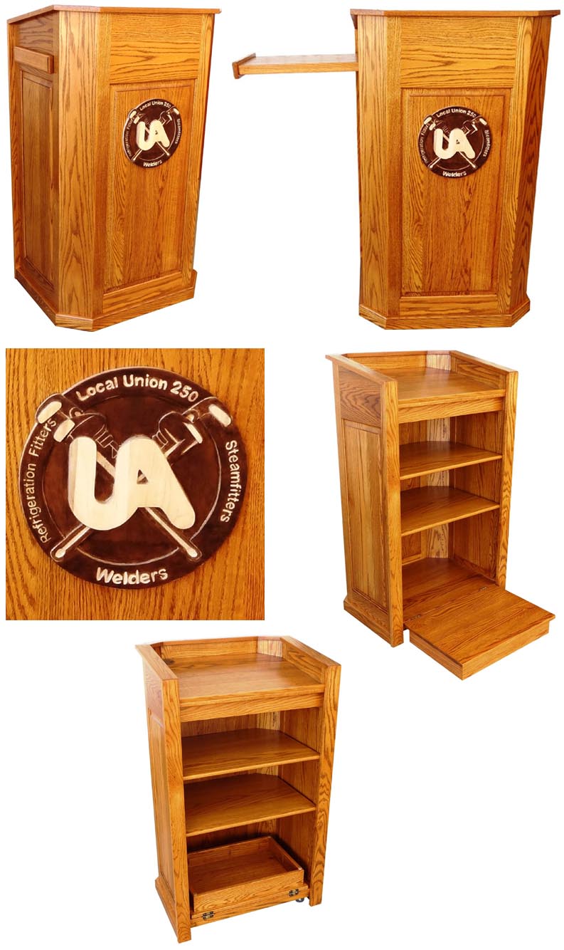 amish woodworking wood podium image
