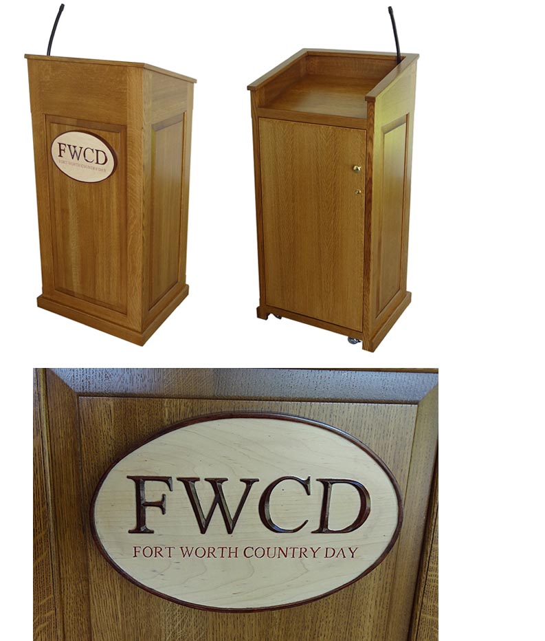 fort worth country day custom wood podium photo