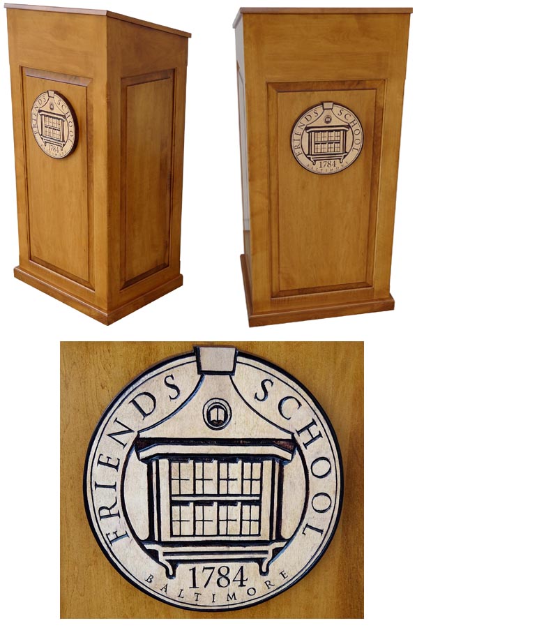 friends school baltimore maryland custom wood podium photo