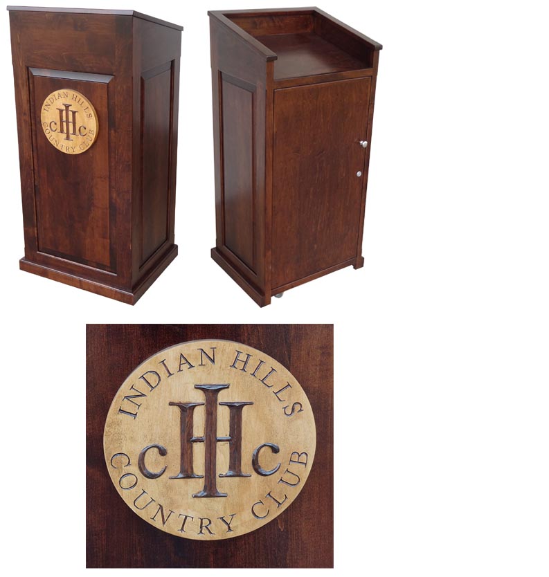 indian hills country club custom wood podium photo