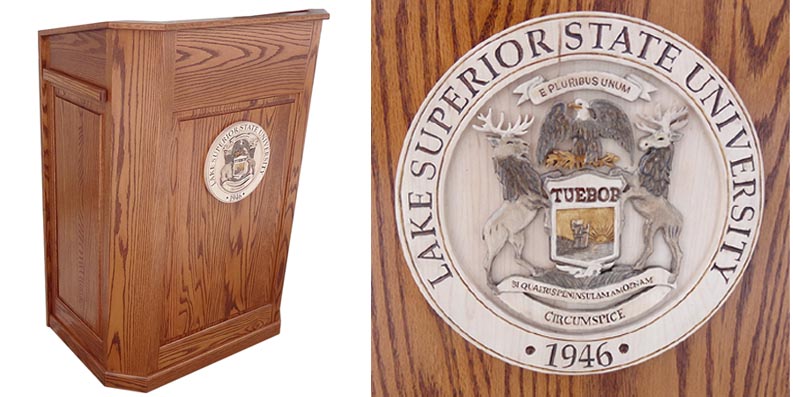 wood custom podium photo