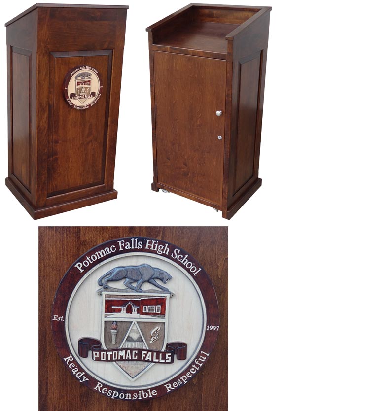 potomac falls high school custom wood podium photo